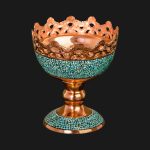 turquoise copper pedestal candy bowl